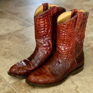 Rudel Caiman Print Cowboy Boots